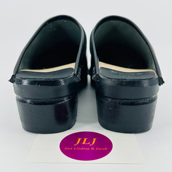 Troentorp Women's Smithy Black Leather Slip On Swedish Clogs Size 38 EU/ 8 US - Picture 6 of 12